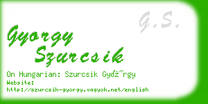 gyorgy szurcsik business card